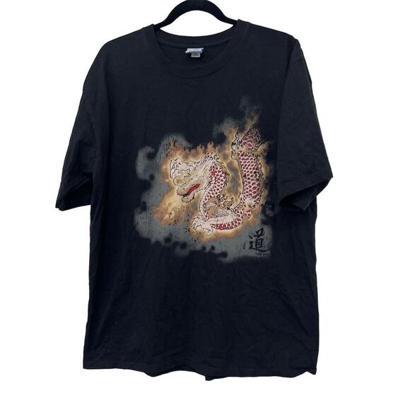 Vintage Crazy Shirts Hawaii Black Dragon Art Tee Unisex‎ Adult L Short Sleeve - Picture 1 of 11